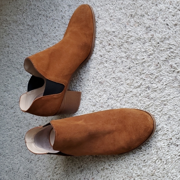 Zara Brown Suede Ankle Booties Boots Slip on Shoes Size EU 40 / US 9 - Picture 3 of 8